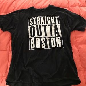 Straight Outta Boston black t shirt